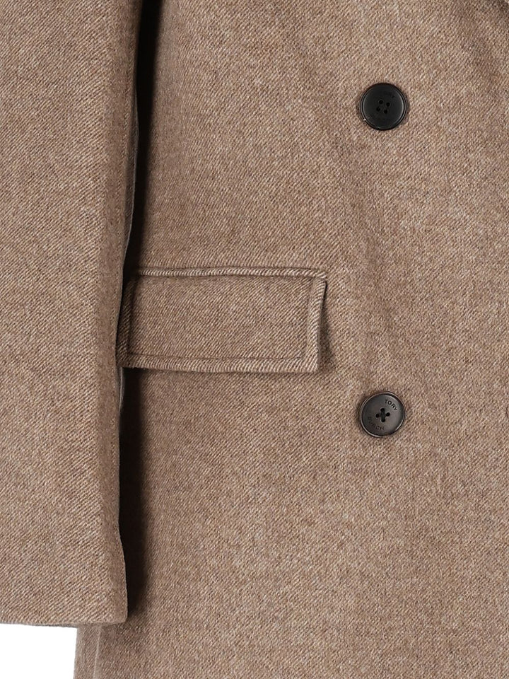 Tory Burch Double Breasted Wool Coat Coats - Beige | d4fd6a35759de78582c301361e6668306cffb4ae