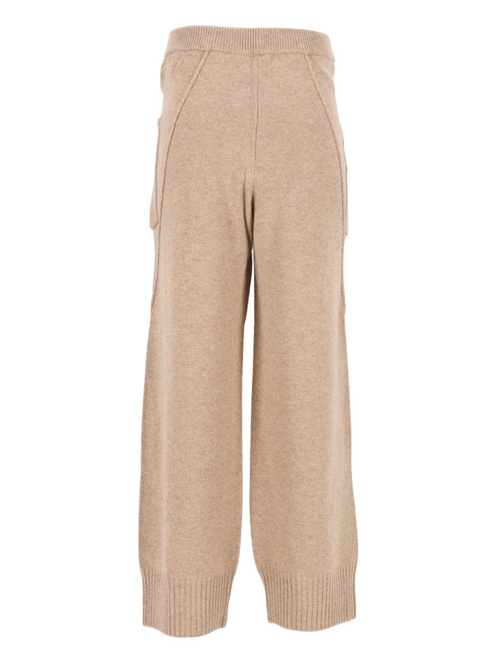 Maison Kitsuné Profile Fox Wool Knitted Pants Strickwaren Beige