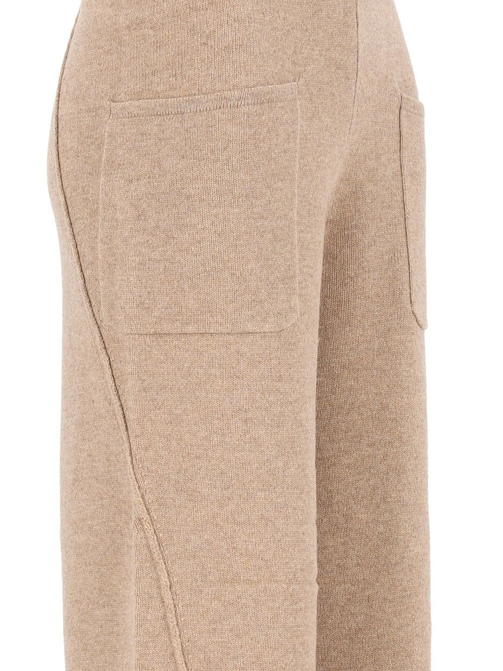 Maison Kitsuné Profile Fox Wool Knitted Pants Strickwaren Beige