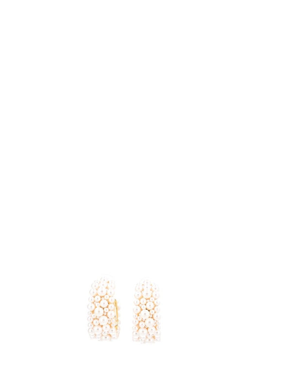 Pearl Cluster Hoop Earrings Gioielli Oro