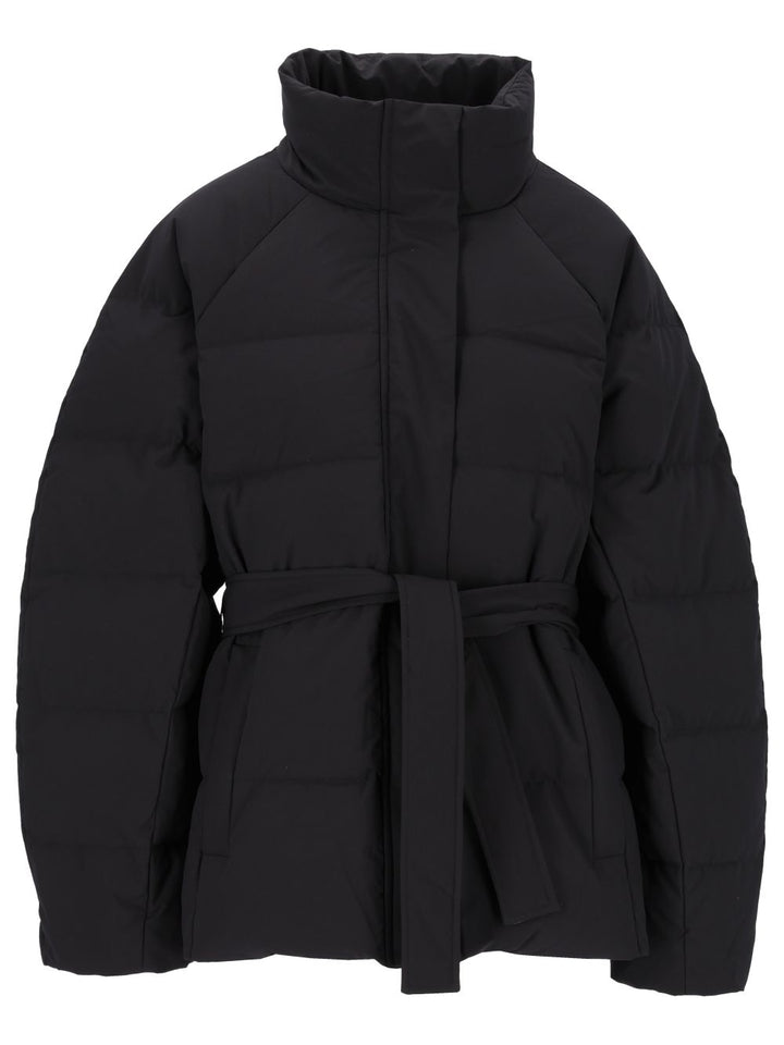 Maison KitsunÉ Padded Jacket With A Belt Coats - Nero | c103b134a645ac062ea654b9f490841187eaf4f1