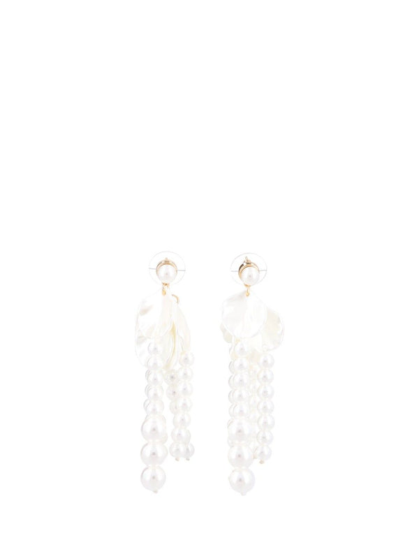 Pearl Petal Dangle Earrings Gioielli Bianco