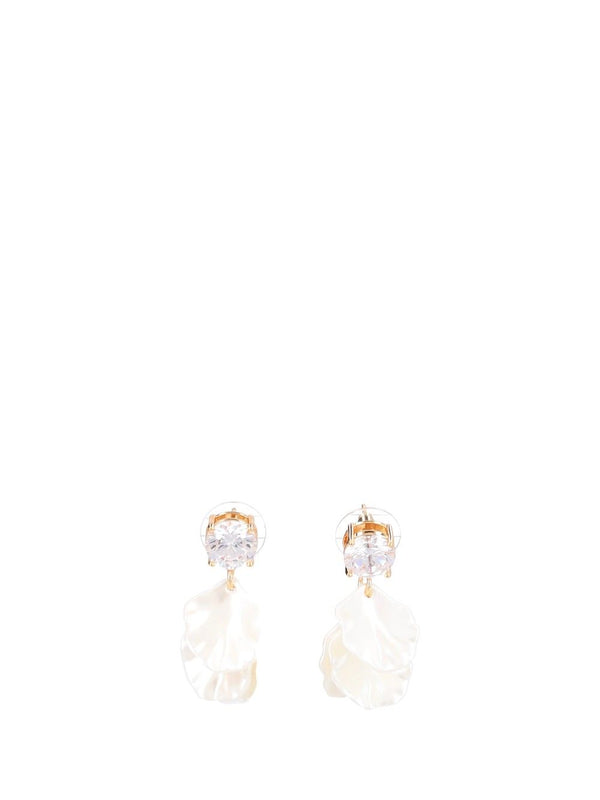 Crystal Pearl Petal Earrings Gioielli Bianco