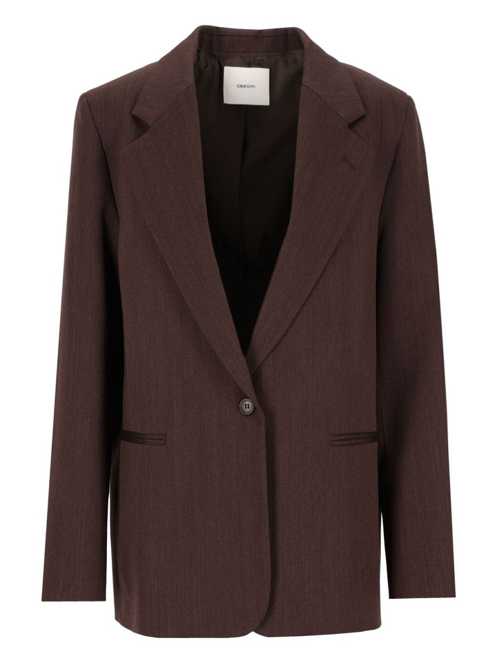 Grifoni Single-Breasted  Blazer Giacche - Marrone | 5b1dc4aeae61044b9a9ccf628db5972e8805b36a