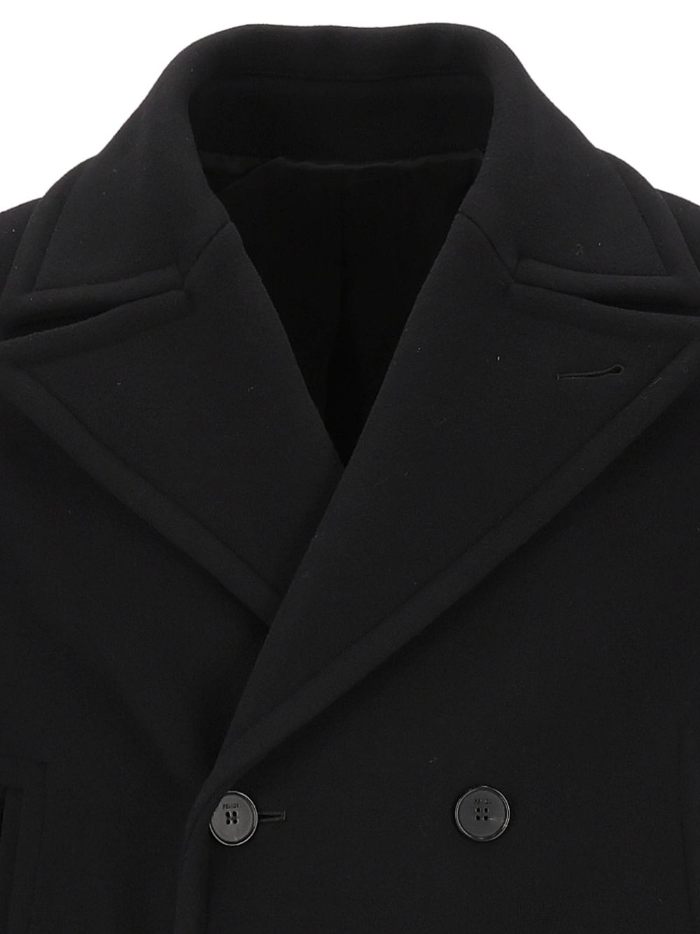 Fendi Wool And Angora Coat Coats - Nero | 4196867a983ea2f10be4ea0e5dfa62cb49749d53