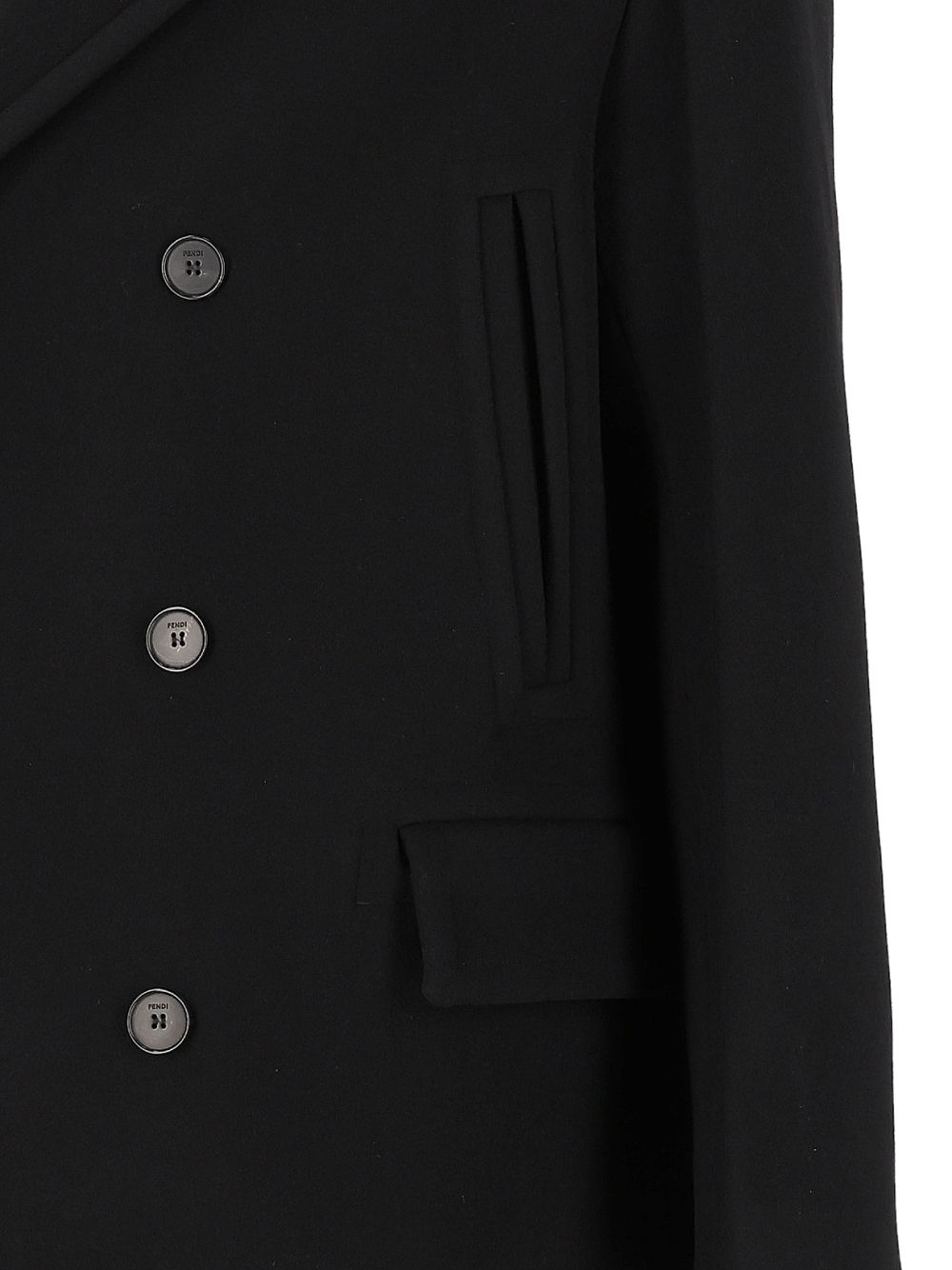Fendi Wool And Angora Coat Coats - Nero | 841d560f615210643d7edb72cc13a8fa5552be6d