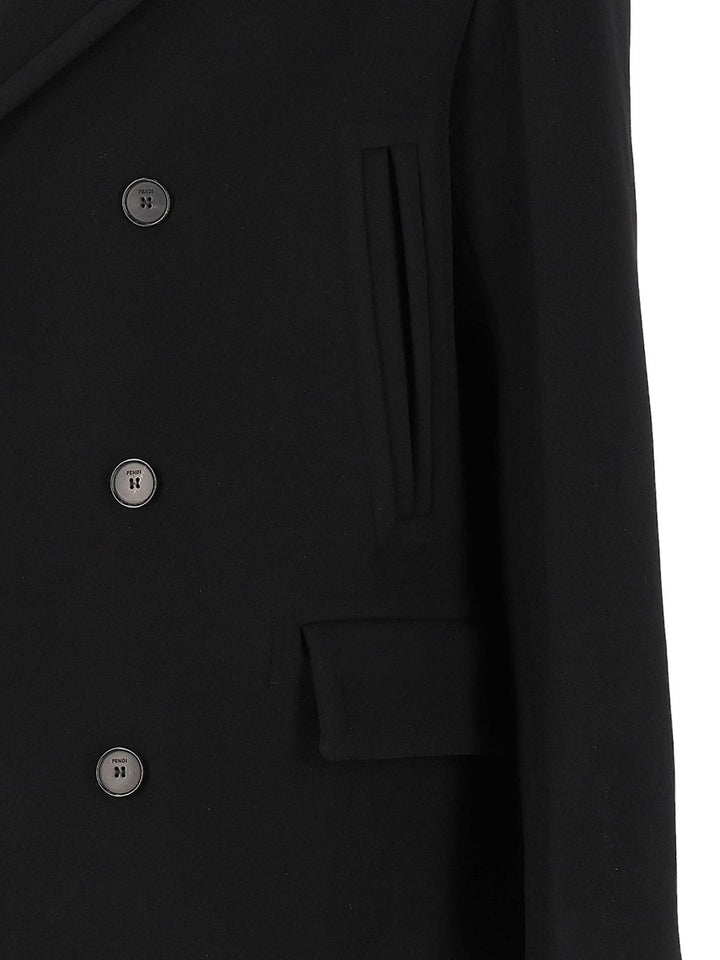 Fendi Wool And Angora Coat Coats - Nero | 841d560f615210643d7edb72cc13a8fa5552be6d