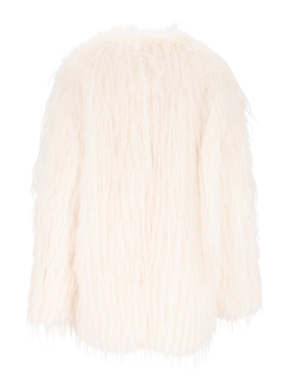 Loulou De Saison Rowe Collarless Short Coat Polyester Mäntel Weiß