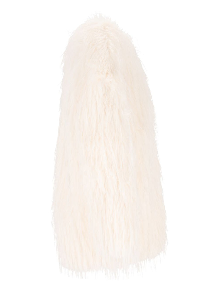 Loulou De Saison Rowe Collarless Short Coat Polyester Mäntel Weiß