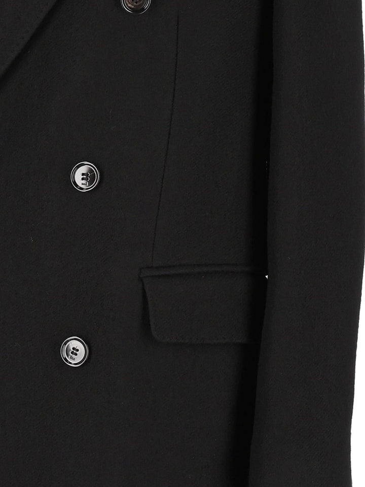 Ami Double-Breasted Virgin Wool Coat Coats - Nero | 848d6e0e03a62307bf24e21052d8205168841179