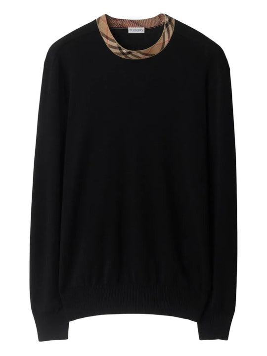 Pullover In Lana Con Finiture Check