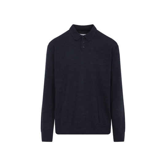 Navy Wool Polo