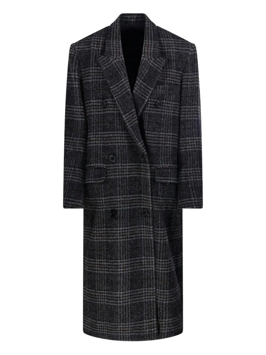 Cappotto Lungo Lexana In Lana Check