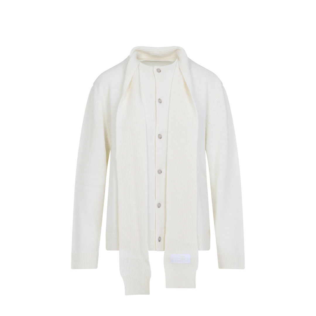 Mm6 Maison Margiela Cardigan - Bianco | a7a355445c92ea89eb1173ec8be630cd7326cd7e