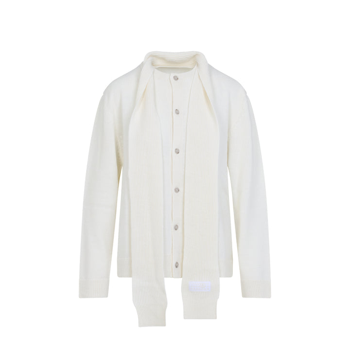 Mm6 Maison Margiela Cardigan - Bianco | a7a355445c92ea89eb1173ec8be630cd7326cd7e