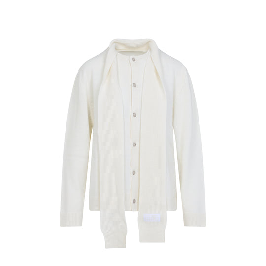 White Wool Cardigan