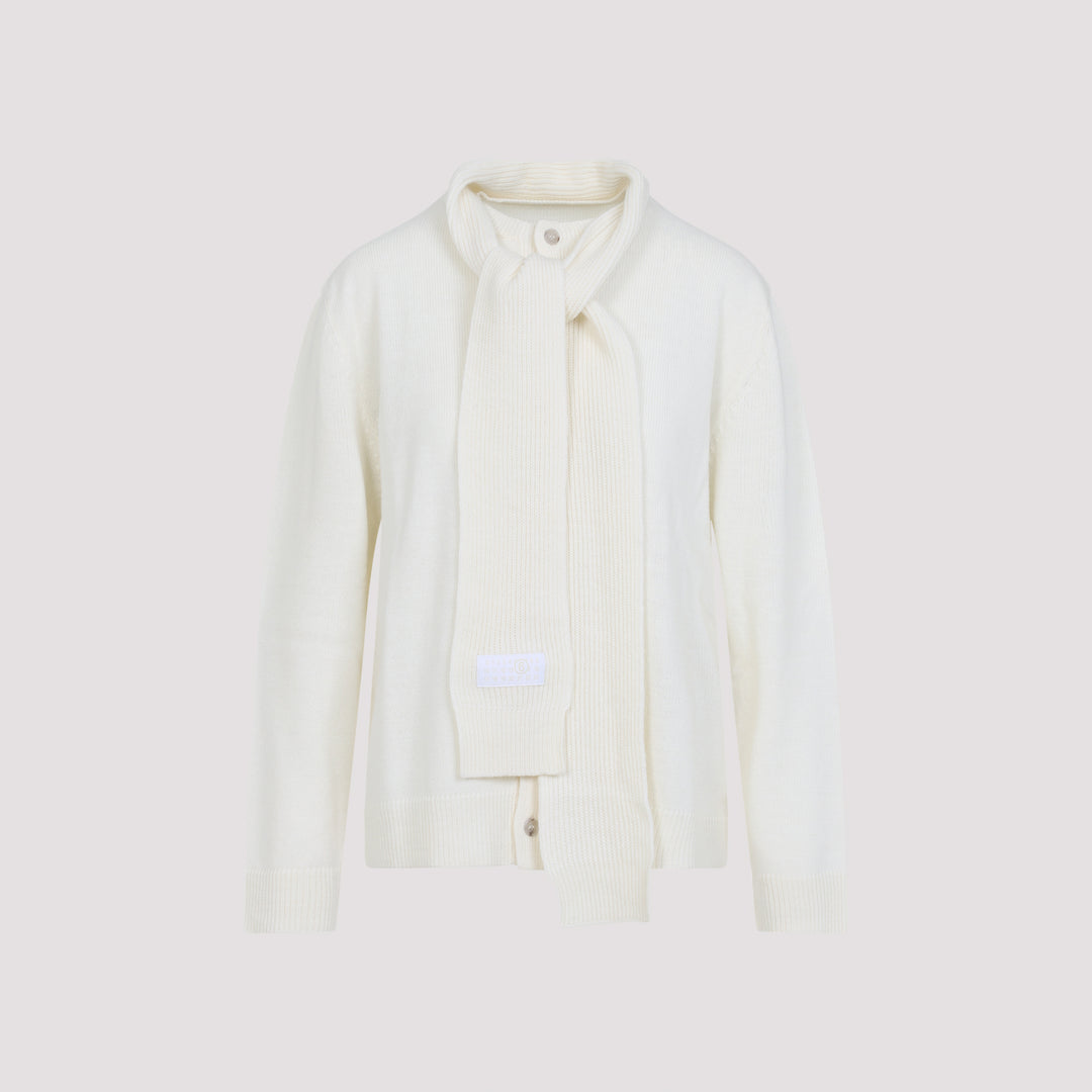 Mm6 Maison Margiela Cardigan - Bianco | e6504dcadb8c95505f9b9a3f691fd70a50d16133