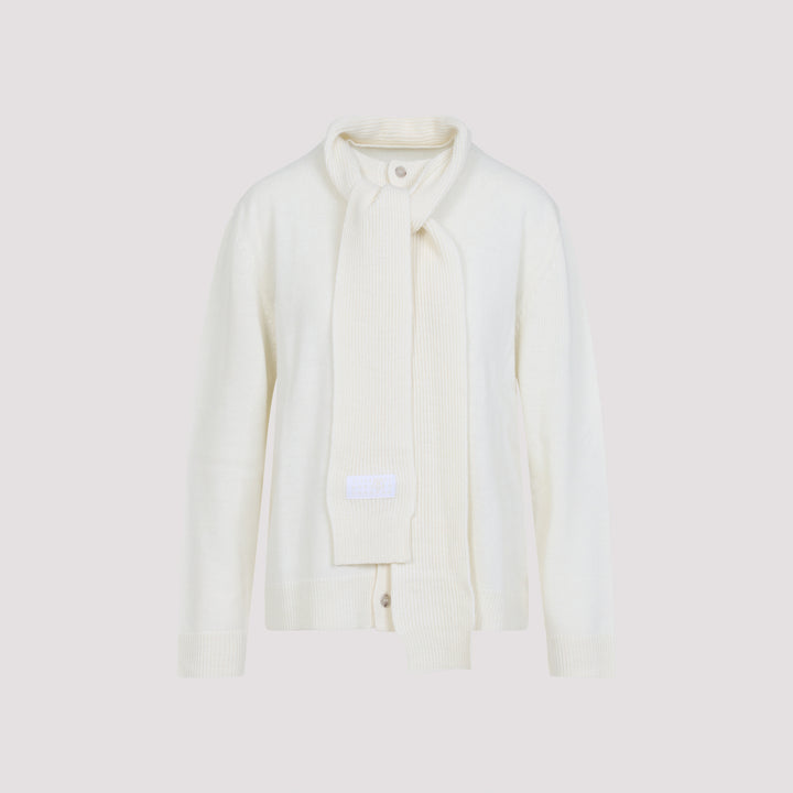 Mm6 Maison Margiela Cardigan - Bianco | e6504dcadb8c95505f9b9a3f691fd70a50d16133