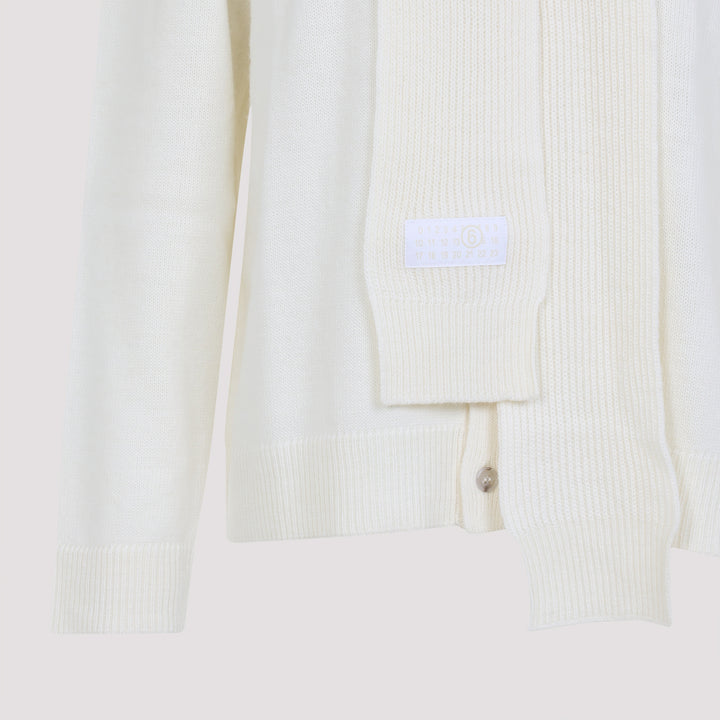 Mm6 Maison Margiela Cardigan - Bianco | cc41eb69059aa0e27e939fd88b0ca67225643c96