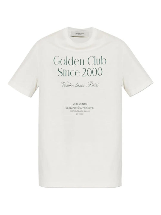 T-Shirt In Cotone Con Stampa `Golden Club Since 2000`
