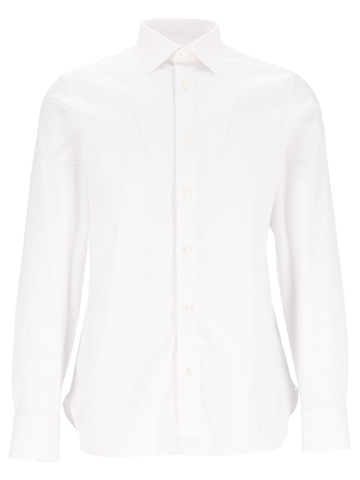Ermenegildo Zegna Stretch-Cotton Shirt Shirts - Bianco | 10efc032e83eba29836f62b85e05c2439b213e54