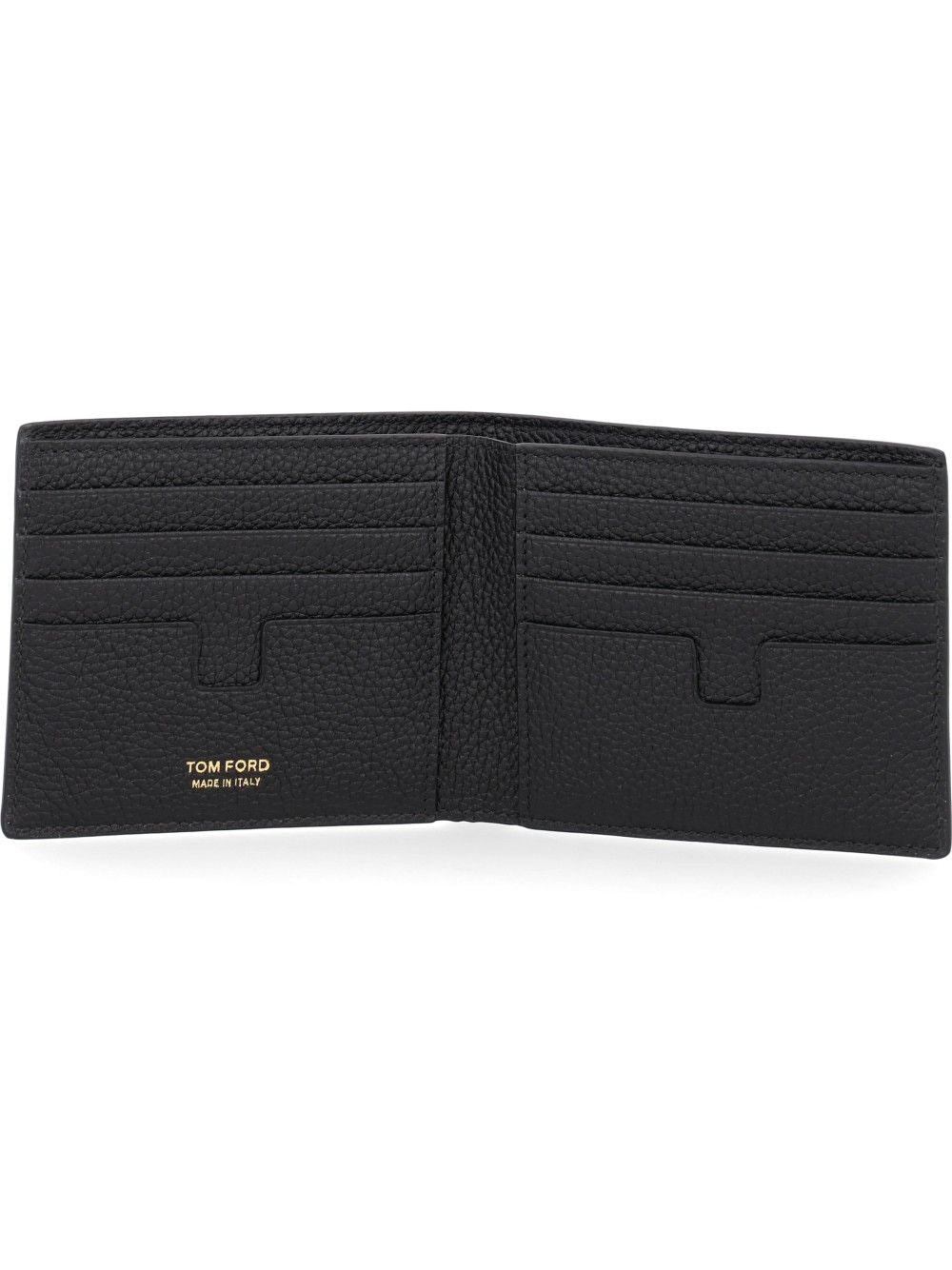 Tom Ford Portefeuille Bi-Fold T Line Leather Noir