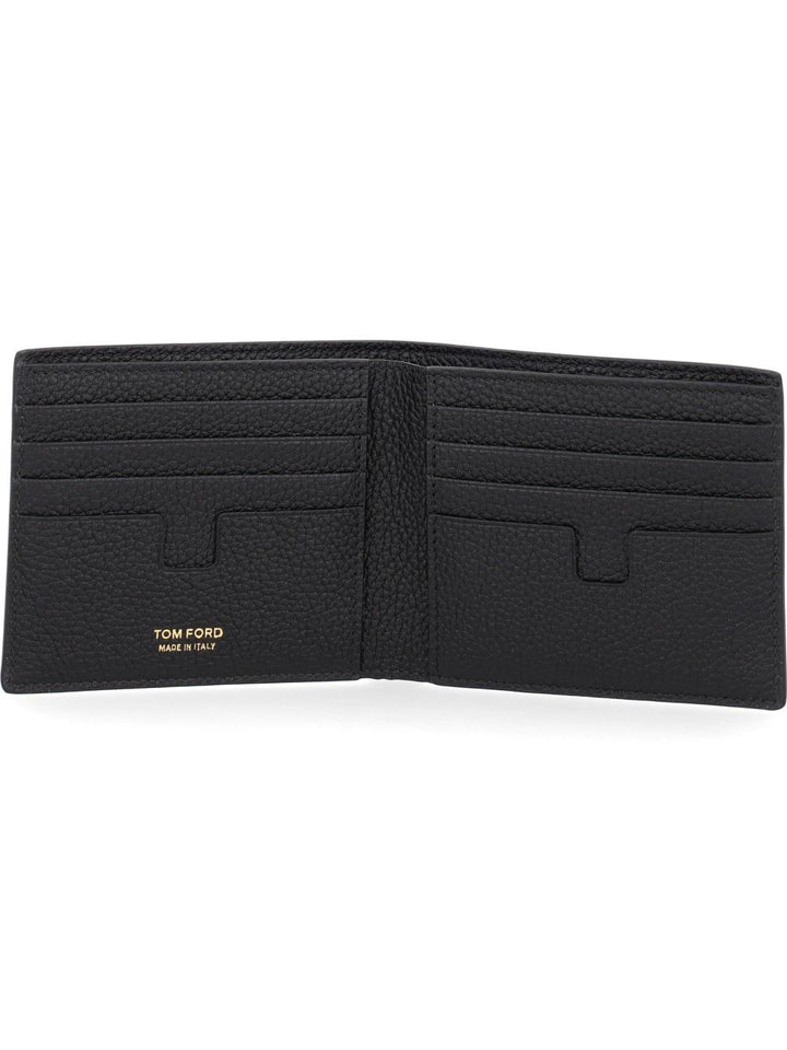 Tom Ford Portefeuille Bi-Fold T Line Leather Noir