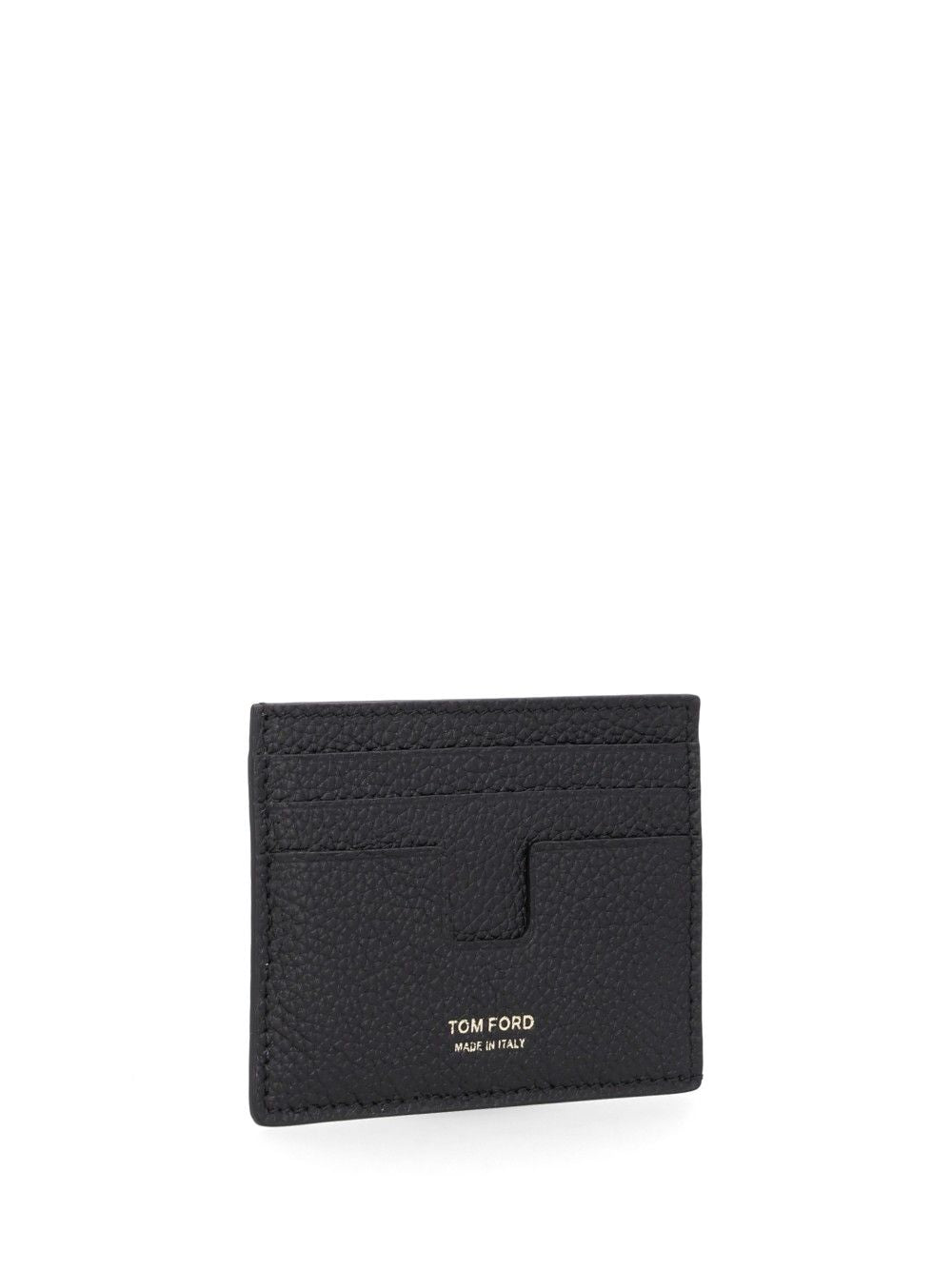 Tom Ford T Line Grained Leather Card Holder Wallets - Nero | 3121c7f64e570fb57ede5464dedc405af75b8db0
