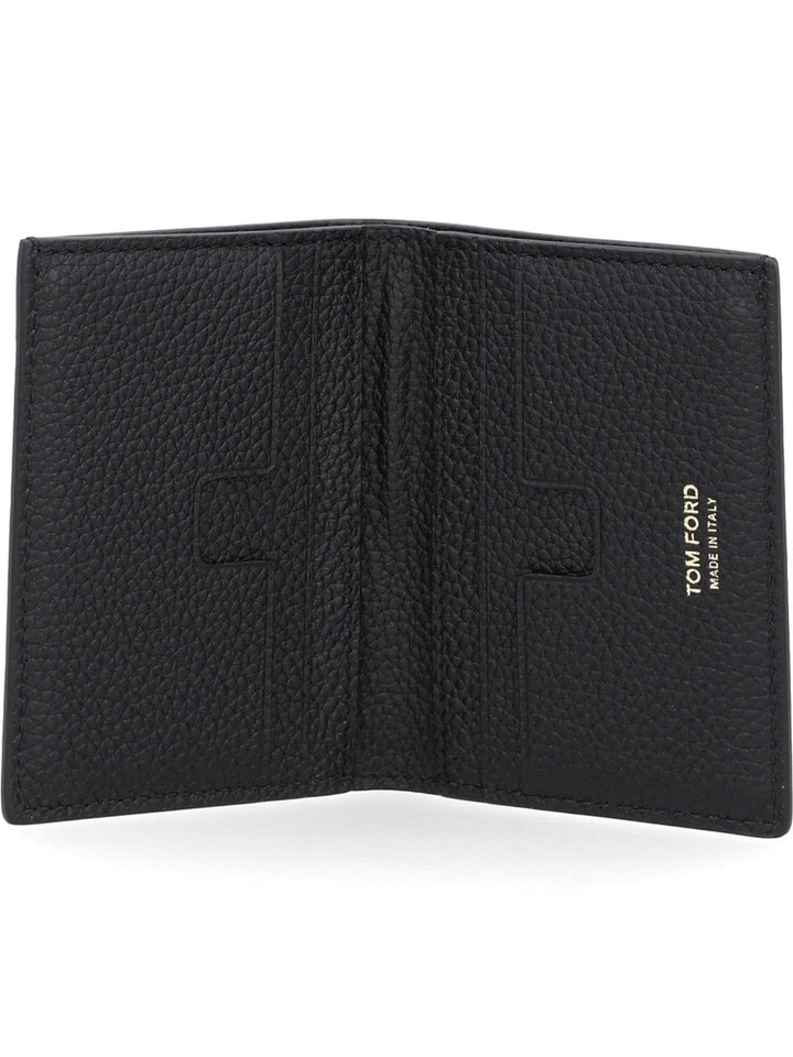 Tom Ford T Line Folding Leather Card Holder Wallets - Nero | 8d33b2e8df6c9e7a280dc8f983645399c1ca99ab