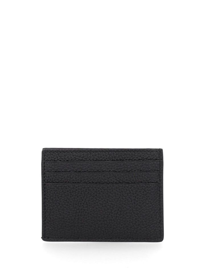 Tom Ford T Line Grained Leather Card Holder Wallets - Nero | 469fc210339c260396d0fed76b15302100a3998f