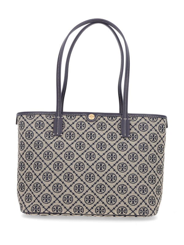 T Monogram Small Zip Tote Borse a Spalla e Tracolla Grigio