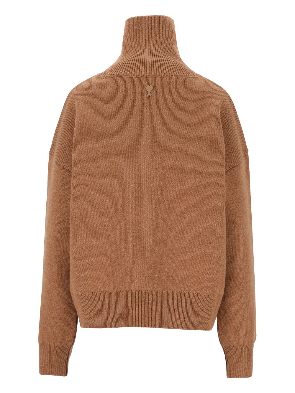 Ami Wool Sweater With Buttoned Collar Knitwear - Marrone | f0377b87ba9b033fb783598006c48f4058ceeb84