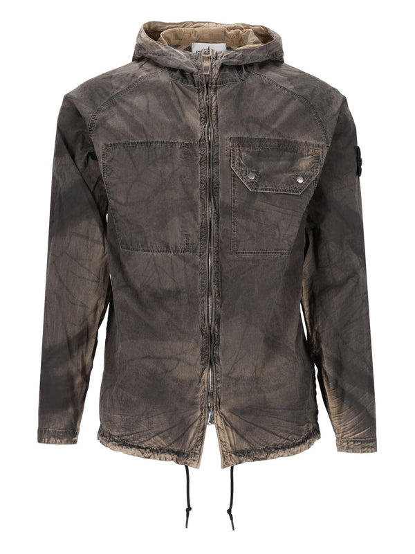 Laser Forest Camo Crinkle Reps-Tc, Recycled Nylon, Garment Dyed Giacche Beige