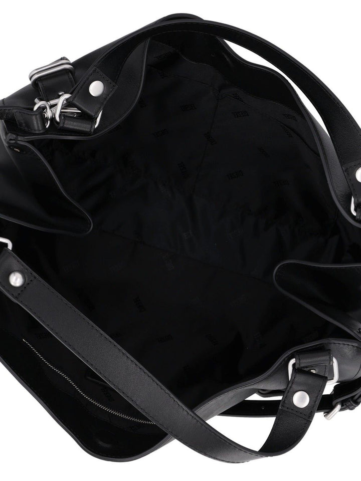 Diesel D-One Medium Leather Bag Black