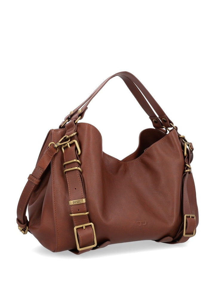 Diesel D-One Medium Borsa in Pelle Borse a Spalla e Tracolla Marrone