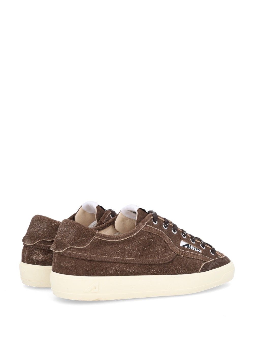 Autry Windscape Low In Check Fabric And Suede Sneakers Brown