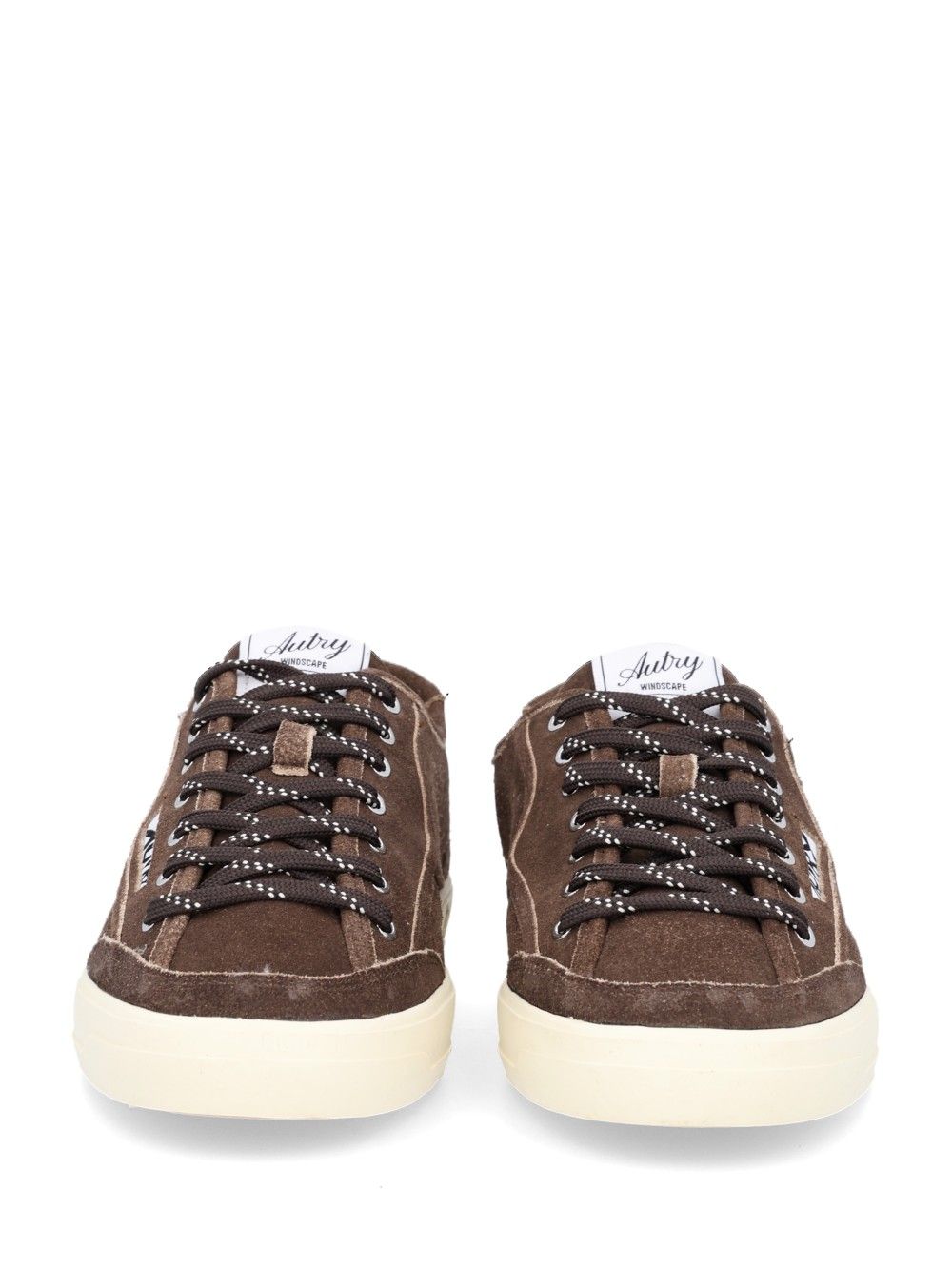 Autry Windscape Low In Check Fabric And Suede Sneakers Brown