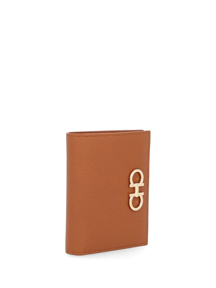Ferragamo The Gancini Flap Wallet Brown