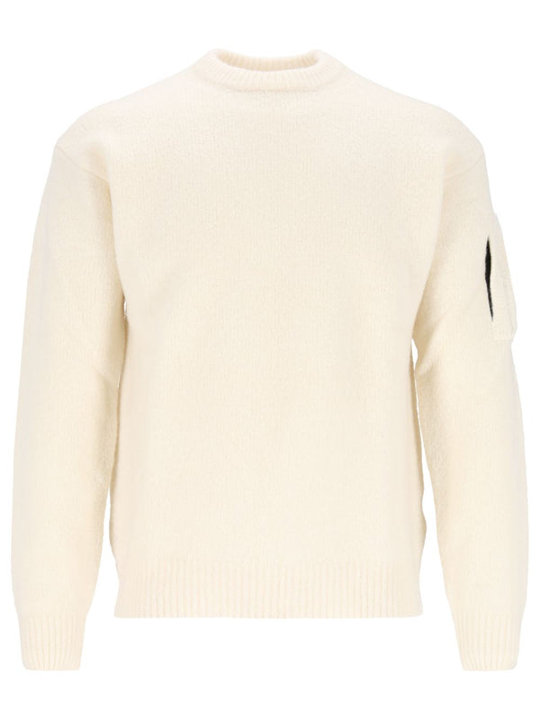 Crew Neck In Wool Nylon Stretch Knitwear White