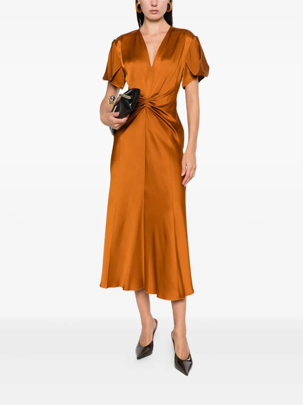 Victoria Beckham Midi dresses - Metallic | cacdbd1cb9da792aac99c3bf459d34ea26db66b4