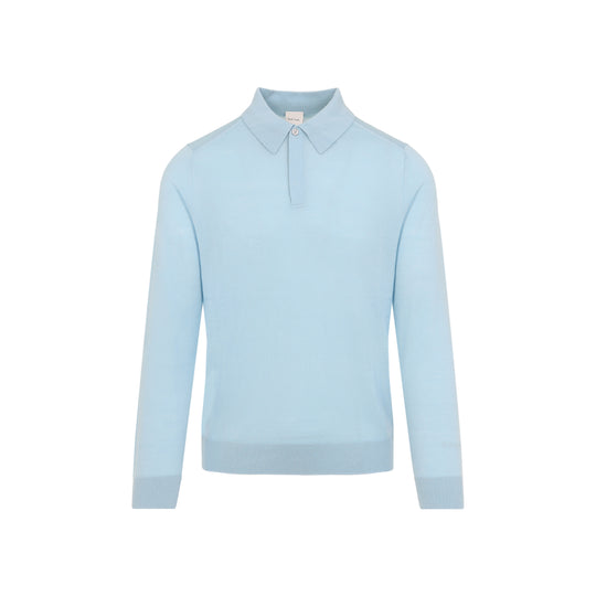 Blue Wool Sweater Polo
