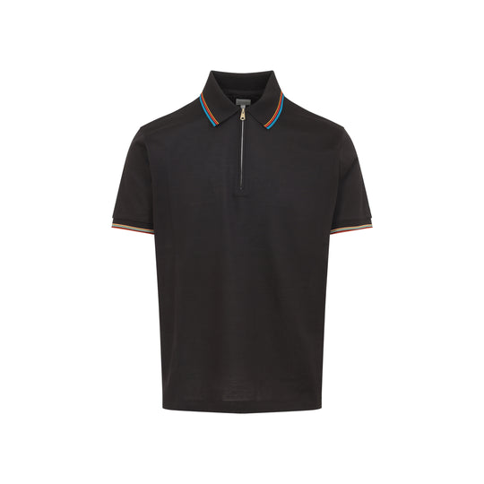 Mud Brown Cotton Str Detail Polo Shirt