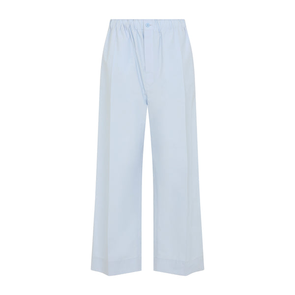 Duck Egg Blue Cotton Pull On Trousers