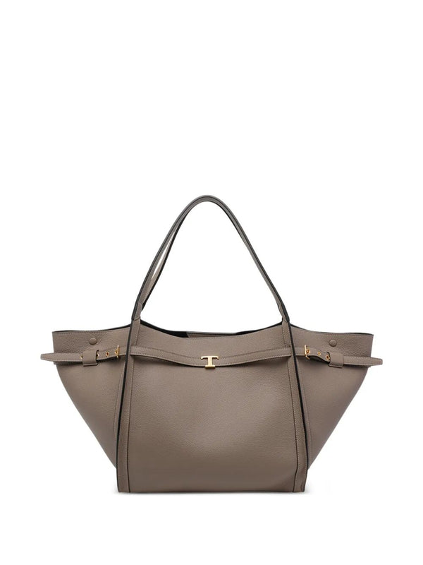 Borsa Shopping Media In Pelle Con Cinturino T Timeless