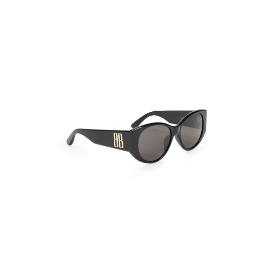 Black Acetate Nano Round Sunglasses