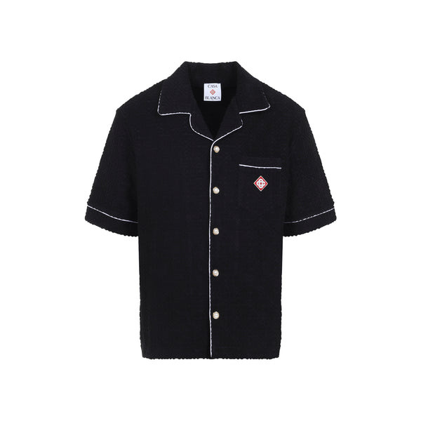 Black Towelling Monogram Shirt