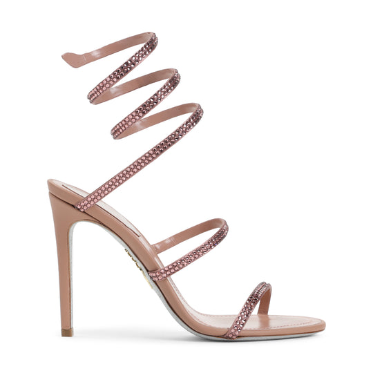 Phard Satin Blush Rose Strass Snake Sandals