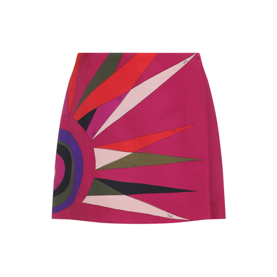 Multicolor Acetate Mini Skirt