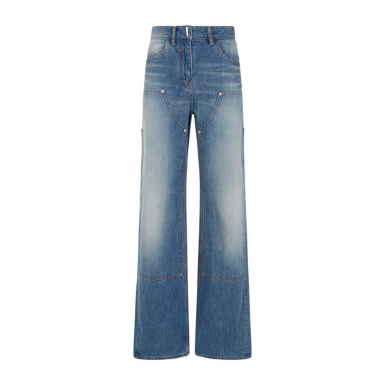 Deep Blue Cotton Jeans