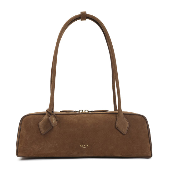 Brown Medium Nabuk Shoulder Bag